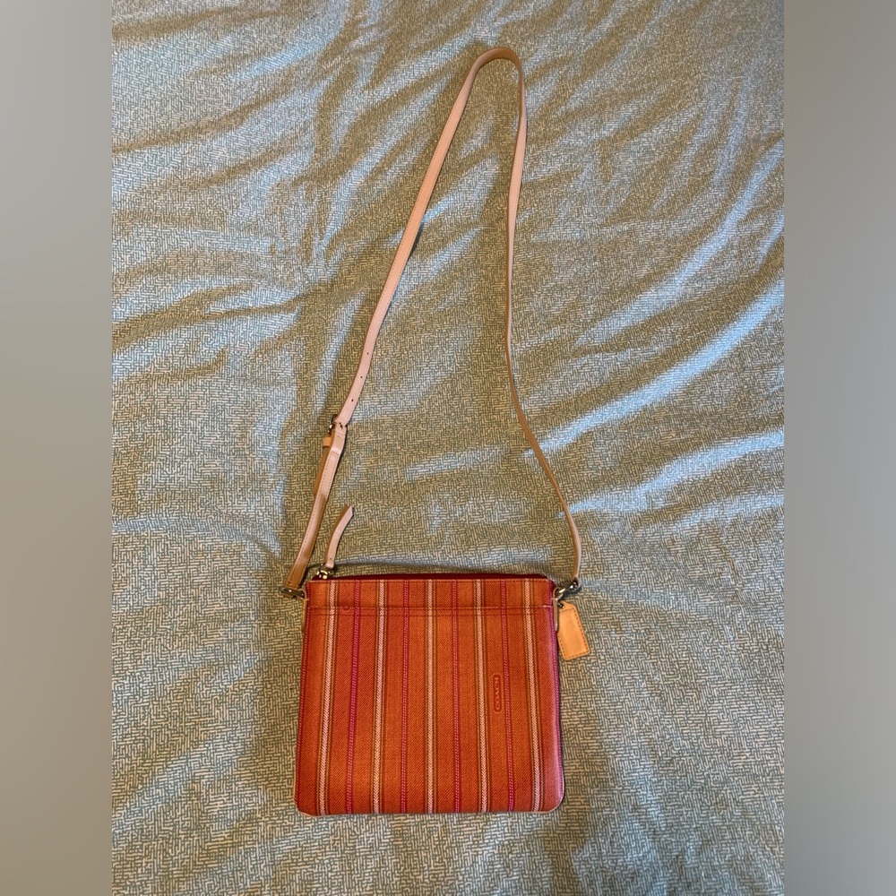 Coach Legacy Weekend Ticking Stripe Medium Swingpack